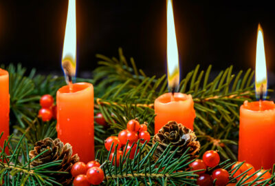 Red christmas advent candles